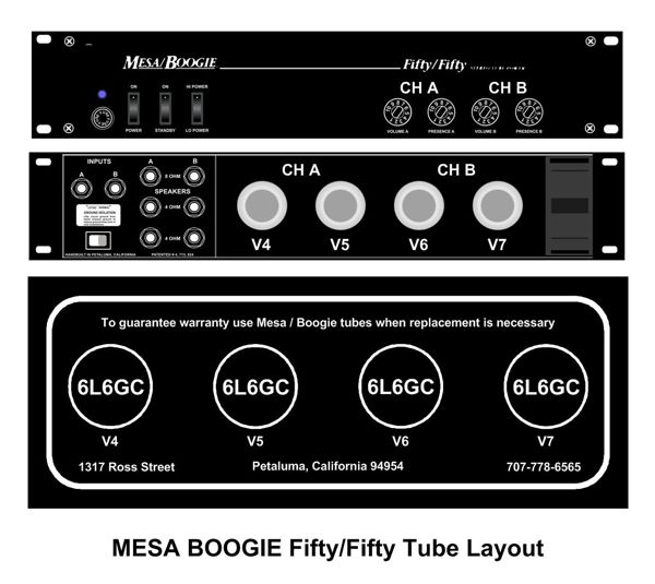 Tube Complement for Mesa/Boogie Dual Caliber 50 